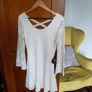 White lace a-line dress